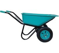 Тачка строительная ООО РВ Пласт 120л/180 кг двухколесная, RV PLAST бирюза 0274