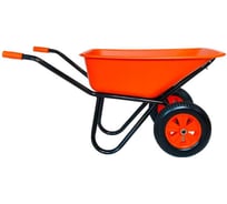 Тачка строительная ООО РВ Пласт 120л/180 кг двухколесная, колесо RV PLAST , оранжевая 0255