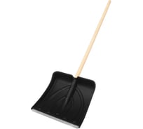 Лопата пластик с ал нак. Политех СНЕЖОК 385x380 мм, дерев. черенок 8025406