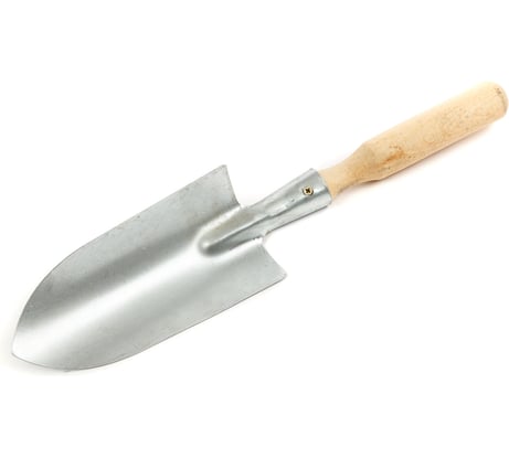 Большой посадочный оцинкованный совок с деревянной ручкой ENIFIELD 0.8 мм 112373