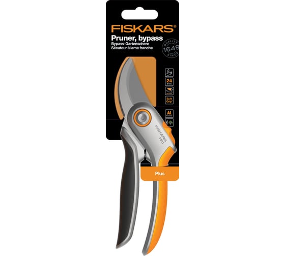 Плоскостной металлический секатор Fiskars Plus P531 1057168