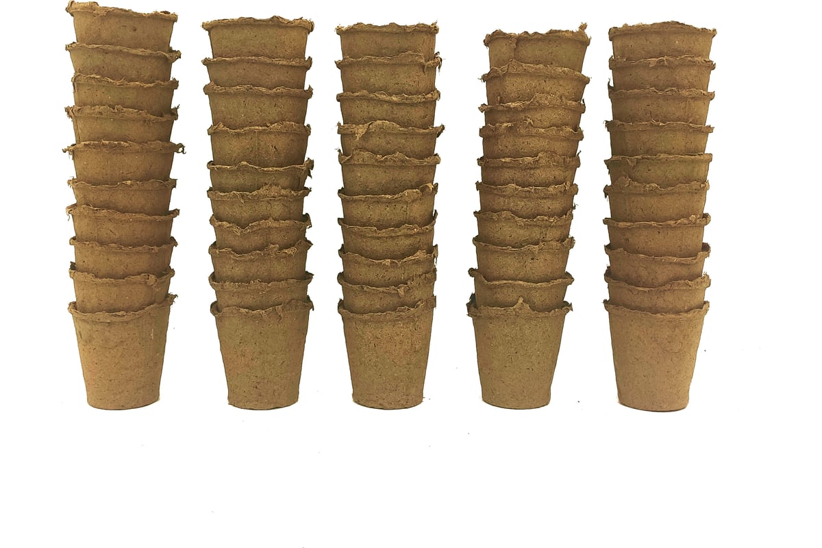 Набор торфяных горшочков ЛЕТО 60 мм, 60 мм, 50 шт. 97902 - выгодная ...