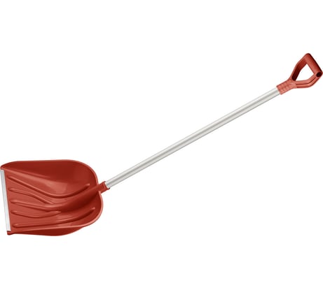 Лопата для уборки снега КЭС 410x400x1375 мм, красная, с алюминиевым черенком 80200001