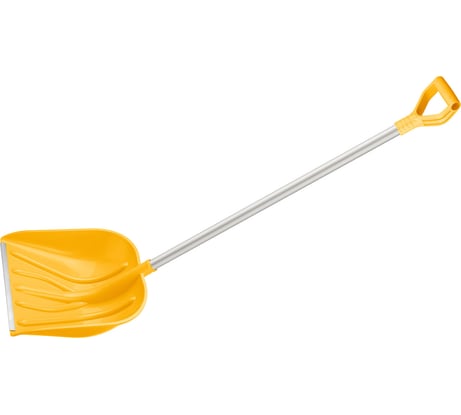 Лопата для уборки снега КЭС 410x400x1375 мм, желтая, с алюминиевым черенком 80200004