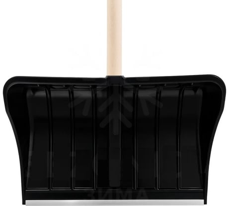 Лопата для уборки снега КЭС 540x375x1350 мм, черная, с деревянным черенком 51000001