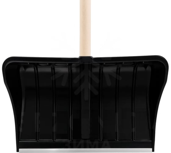 Лопата для уборки снега КЭС 540x375x1350 мм, черная, с деревянным черенком 51000001