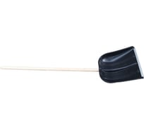Лопата для уборки снега КЭС 410x420x1340 мм, черная, с деревянным черенком 51000002