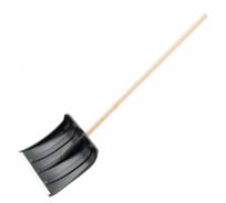Пластиковая лопата для уборки снега Россия 350х350х1445 мм, деревянный черенок 6157452