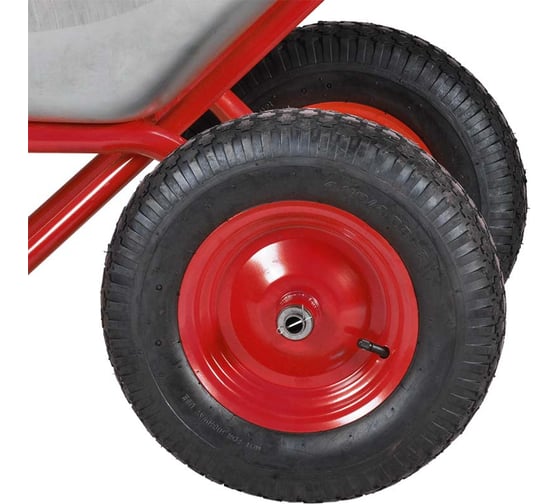 Тачка строительная SKIPER 2x125 PRO-MODE (до 125 л, до 330 кг, 2x4.00-8, пневмо, ось 20*100, разборная рама) 00-00023853