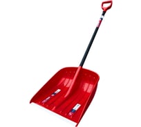 Лопата пластиковая ООО Агростройлидер ASL Strong (Winter) 450х450мм цветная, с алюминиевой планкой, с алюминиевым черенком черный / муар и цветной V-ручкой (Премиум) СНЕГ-01.43.43