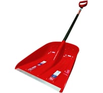 Лопата пластиковая ООО Агростройлидер ASL Strong (Winter) 365х450мм, цветная с алюминиевой планкой, с алюминиевым черенком черный/муар и цветной V-ручкой (Премиум) СНЕГ-01.42.43