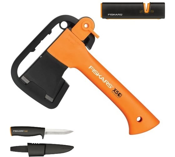Набор Fiskars: универсальный топор Х5, нож K40, точилка Xsharp 1057913