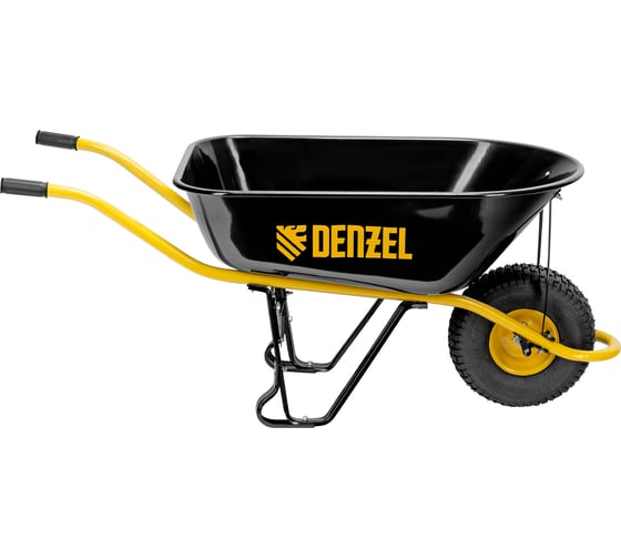 Тачка строительная, усиленная Denzel объем 130 л, 230 кг, колесо 15x6.00-6 приезжают разобранные 689965