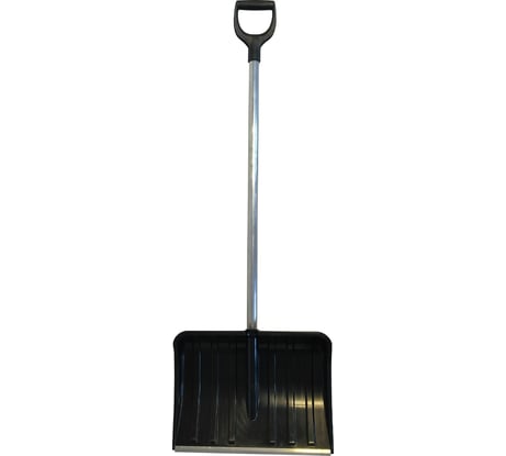 Лопата для уборки снега ООО РВ Пласт 500х370х1380мм усиленная, морозостойкая, черная, алюминиевый черенок 0264