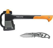 Набор Fiskars: малый плотницкий топор и складной нож Paraframe 1057911