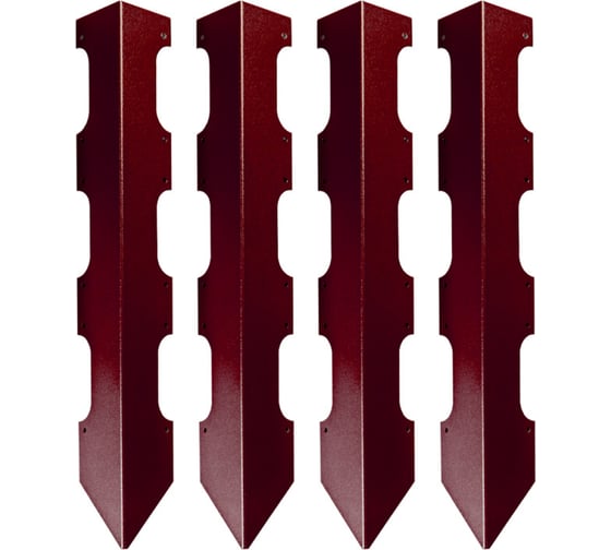 Колышки для деревянных грядок Delta-Park CB45-3 коричнево-красные, 4 шт. 3003014