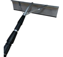 Скребок для уборки снега с крыш RUSСАД ГРИФ алюминиевая насадка, резиновая кромка, телескопический черенок, 400х120 мм, 6,5 м 5555