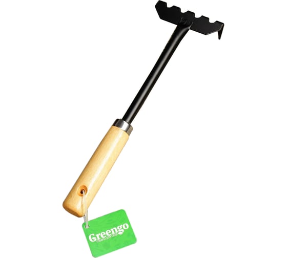 Грабли Greengo 5 зубьев, 31 см, деревянная рукоять 3801008