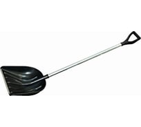 Лопата снеговая Саморезик ЗИМА №6, черная, пластик, алюмин. планка, ковш 360х460, алюмин. черенок d-32 мм, V-образн. ручка ЗИ-00475