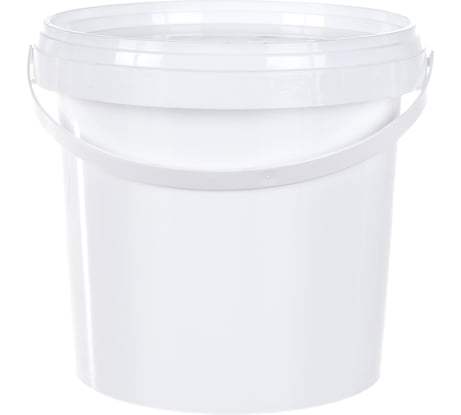 Круглое ведро с белой крышкой Тара.ру п/п, 1 л, белое 23040