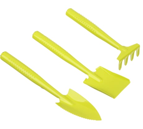 Набор садовых инструментов Inbloom 3 шт. (грабельки-1шт, лопатка-2шт), металл 182-026