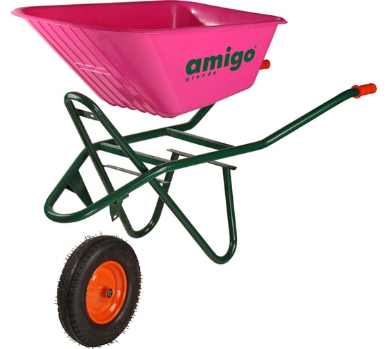 Тачка садовая AMIGO фуксия 110 литров/180 кг, Grande 72303