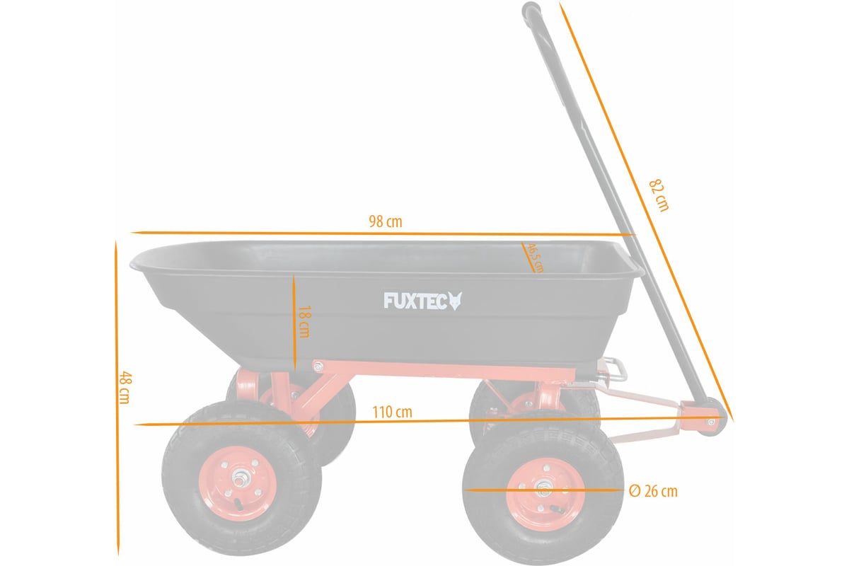 Садовая опрокидывающаяся тележка FUXTEC FX-KW2175 - выгодная цена .