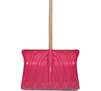 Лопата пластиковая ООО Агростройлидер крепыш 500x335мм премиум цветная первичка с металлической планкой на заклепках с деревянным черенком и v-ручкой в сборе СНЕГ-01.41.21