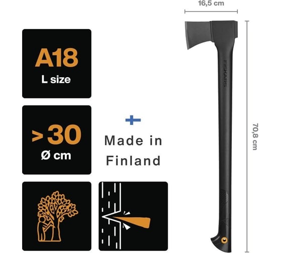 Топор универсальный Fiskars Solid A18 1052045