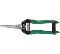 Секатор садовый FIT режущие кромки внахлест, изогнутые лезвия, нержавеющая сталь, ПВХ накладки на ручки, 190 мм 77077