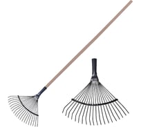 Грабли веерные проволочные ОФИСМАГ 20 зубьев, ширина 35см, деревянный черенок 120см КМ000881 600676