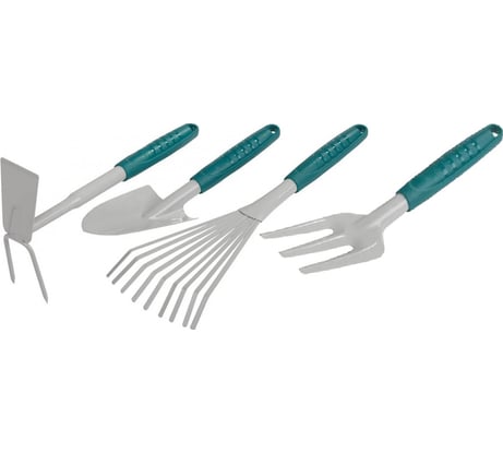 Садовый набор RACO:совок 4207-53481, мотыжка-53486, грабли веерные-53492, вилка посадочная-53496 4225-53/498
