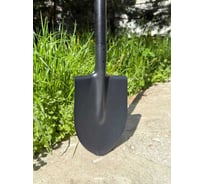 Лопата штыковая остроконечная Каленка ООО Агростройлидер порошковая окраска с деревянным КРАШЕНЫМ (черный) черенком 1200мм в сборе САД-01.15.2-У22