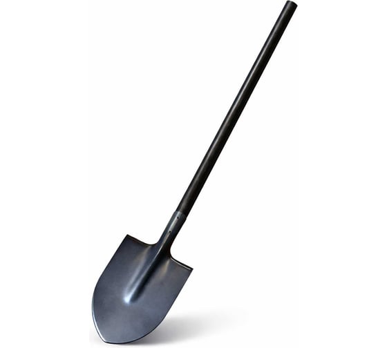 Лопата штыковая остроконечная Каленка ООО Агростройлидер порошковая окраска с деревянным КРАШЕНЫМ (черный) черенком 1200мм в сборе САД-01.15.2-У22 1