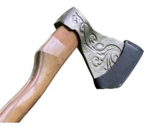 Топор кованый KRAFTAIR Премиум с узором из высокопрочной стали в кожаном чехле А0 Премиум-С-К