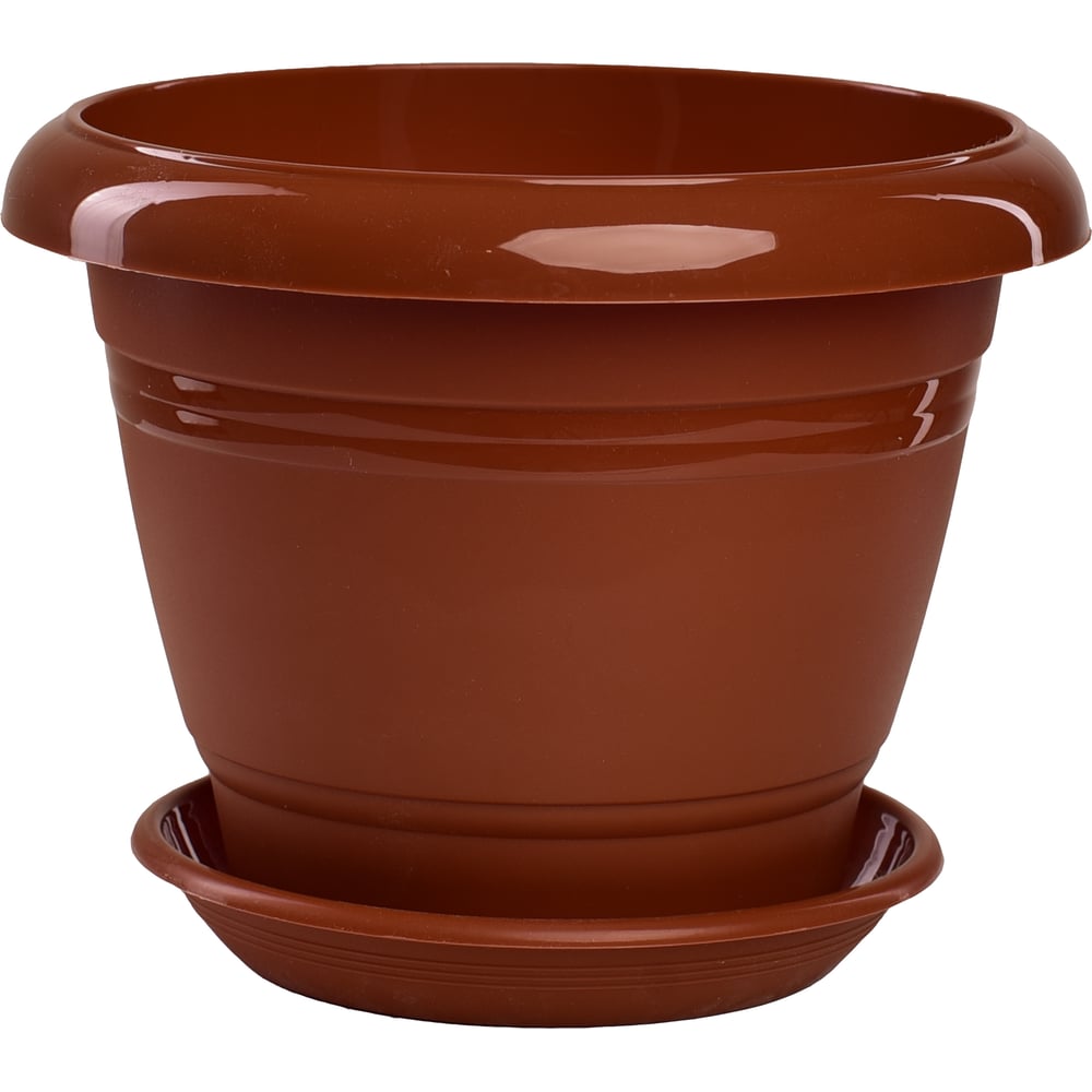 Горшок с поддоном 5Plast Фестона 4.6 л, терракотовый 5PL0242 - выгодная ...