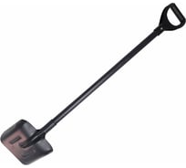 Лопата совковая On Премиумс металлическим черенком и V-образной ручкой, черная п/о, РЕЛЬСОВАЯ СТАЛЬ, 235x345хмм с ребрами жесткости 24-02-040