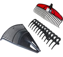 Набор из 3 грабель без черенка FACHMANN грабли веерные, универсальные, для листвы 05.252