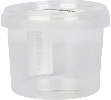 Круглое ведро Тара.ру 0.55 л, без ручки, с бесцветной крышкой 20914