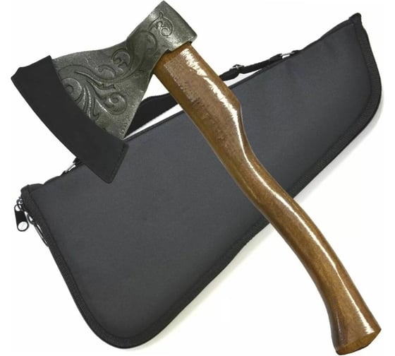 Топор кованый KRAFTAIR Премиум с узором из высокопрочной стали в кожаном чехле и автомобильном кейсе А0 Премиум С-К Авто 1