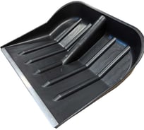 Лопата пластмассовая ООО ПК Тандем-АГРО с алюм. планкой, Добрыня №3, 460x400мм., черная, с ребрами жесткости, тулейка d=32мм, без черенка 4670016436375