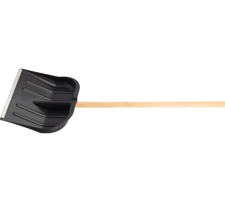 Лопата для уборки снега КЭС 410х360х1400 мм, черная, с деревянным черенком 80200018