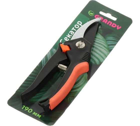 Секатор для срезки веток, молодых побегов Grandy 190 мм, 10 мм, прямого реза, Колибри, рук двухком 402515 1