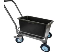 Тележка дворника Sebmet с литыми колесами диаметром 200 мм 2шт+2шт поворот. с тормозом с пластик. корытом ТД-1К