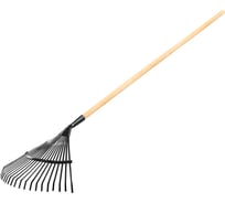 Веерные грабли для листвы VERTO деревянный черенок 15G051