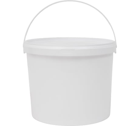 Ведро круглое полипропиленовое 5л. белое с белой крышкой с пластиковой ручкой Gigant 40456