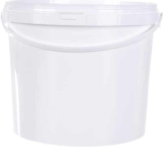 Ведро п/п 5л. круглое, с белой крышкой, с пластиковой ручкой белое Gigant 40456 1