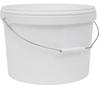 Ведро круглое полипропиленовое 11л с белой крышкой, с металлической ручкой белое Gigant 40457