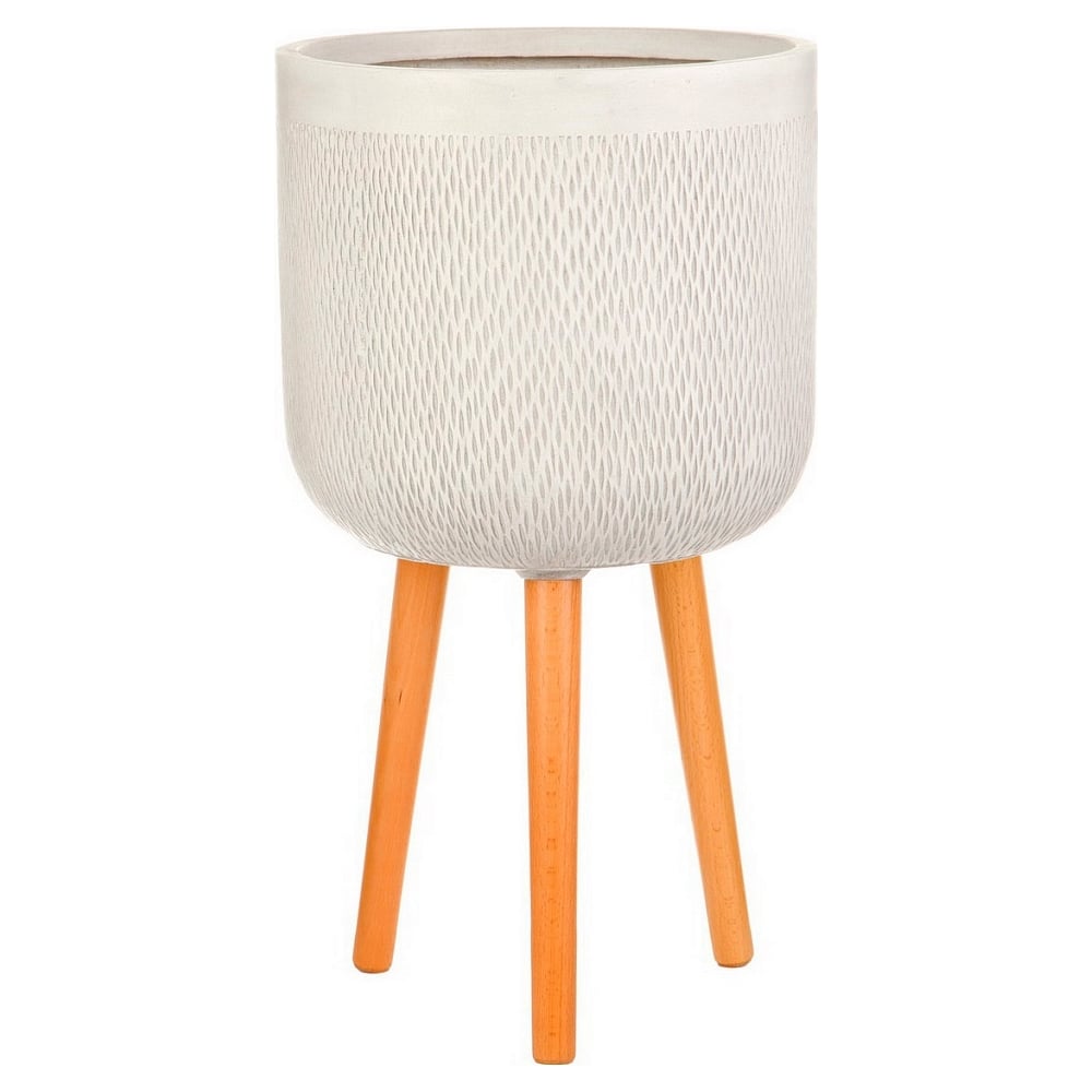 Напольное кашпо на ножках IDEALIST Lite Лотус высокое, круглое, 30х49.5 ...