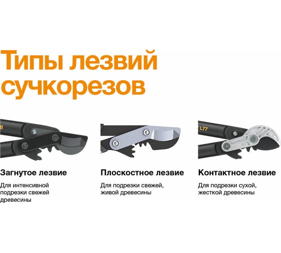 Большой плоскостной сучкорез с загнутыми лезвиями Fiskars (L) L78 1000584 (112590)